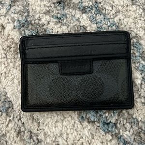 Coach Card Case In Signature Textile Jacquard